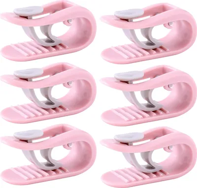 Produktbild von 6 PCs Quilt Clips Nicht rutschfeste nadelfreie flexible No Pins Bettdecke Gripper für Decken-Rosa