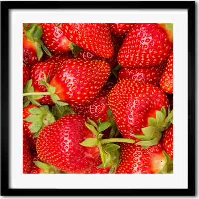 Produktbild von Bild - 50 cm x 50 cm - MDF - Rahmen, Wandkunst - Erdbeeren