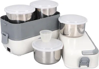 Obrázek produktu pro Elektrická krabička na oběd 200 W s vlastním ohřevem, dvouvrstvá, 220 V, do kanceláře