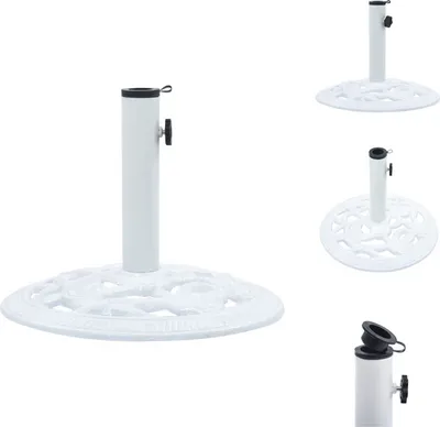 Immagine prodotto di vidaXL Supporto per ombrellone bianco 9 kg 40 cm in ghisa - Supporto per ombrellone