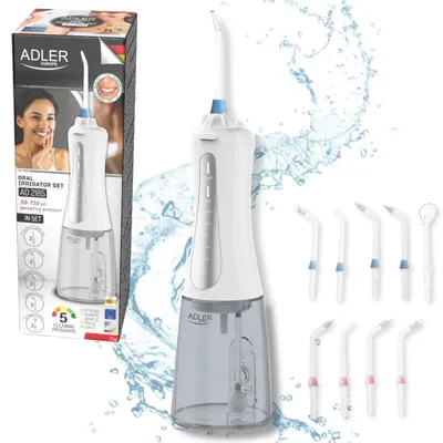 Obrázek produktu pro Bezdrátová ústní sprcha - AD 2185 - 5 režimů provozu - 10 trysek - nádržka na vodu o objemu 350 ml - USB-C