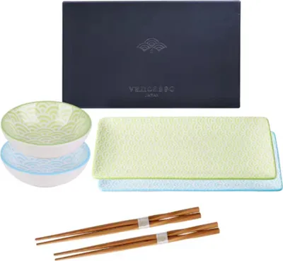 Image de Service de table Bellagio – 2 personnes – 4 pièces – Céramique – Assiettes plates, assiettes creuses, assiettes à petit-déjeuner – Design moderne