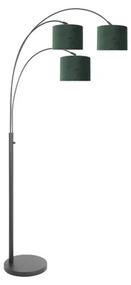 Produktbild von Steinhauer - stehlampe - Sparkled Light - schwarz - metall veloursstoff - bogenlampe - E27 - 3827ZW