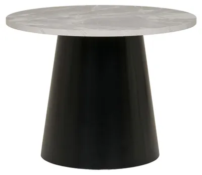 Image de Brito - Table basse effet marbre gris et noir ø60x45 cm