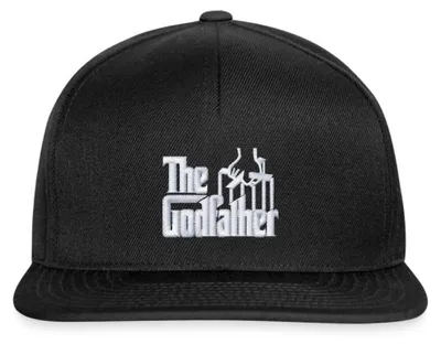 Produktbild von Spreadshirt Der Pate Offizielles Logo Als Stick-Design Snapback Cap, One size, Schwarz/Schwarz