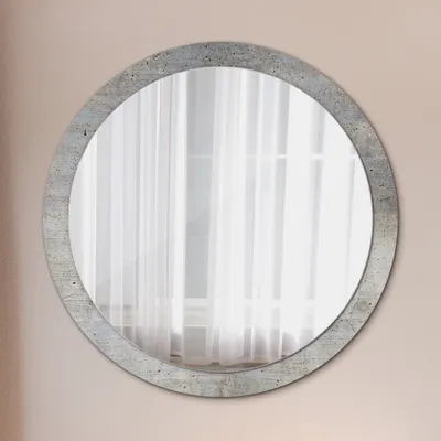 Produktbild von Spiegel - Mirror zum Wandspiegel Schlafzimmer – Schminkspiegel- grau Beton- Ø100cm