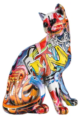 Zdjęcie produktu dla Gilde Figur, Katze, "Street Art", Graffiti, Kunstharz, mehrfarbig, VE 1, L. 16 cm, B. 21 cm, H. 29 cm 36765 4063387367650