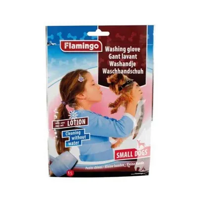 Produktbild von Karlie Flamingo Waschhandschuh mit Lotion für Hunde - Für kleine Hunde