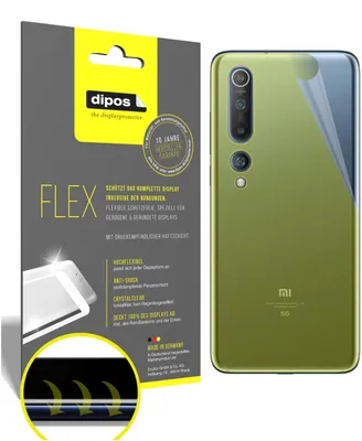 Produktbild von 3x Schutzfolie für Xiaomi Mi 10 Rückseite Folie, 100% Displayabdeckung, dipos Flex