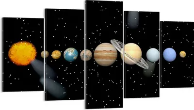 Produktbild von Bild auf Leinwand - Leinwandbild - Universum Galaxie Planeten Sterne - 160x85cm - Wand Bild - Wanddeko - Leinwanddruck - Bilder - Kunstdruck - Leinwand bilder - Wandkunst - EA160x85-1486