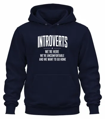 Obrázek produktu pro Introverti – Mikina s nápisem "Jsme nepohodlní", sarkasmus, tmavě modrá, velikost M