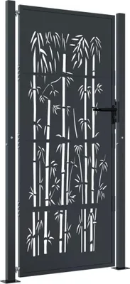 Obrázek produktu pro vidaXL Zahradní brána antracitová 100x200 cm ocelový bambusový design