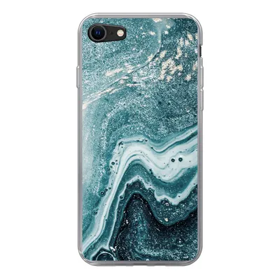 Produktbild von MuchoWow® Handyhülle Schutzhülle Hülle für iPhone SE 2020 Naturstein - Glitter - Muster Silikon Softcase Handy Hülle - Kartenbesitzer