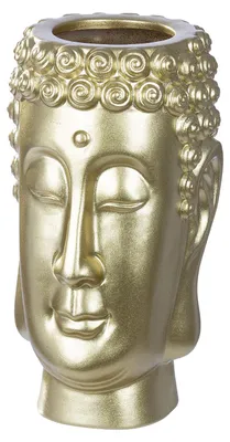 Produktbild von Casablanca Vase, "Buddha", Buddhamotiv, Keramik, goldfarben, , H. 20 cm, D. 13 cm 32640/Abverkauf nur solange Vorrat reicht