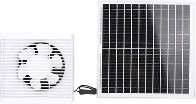 Obrázek produktu pro Sada ventilátorů se solárním panelem 20W solární panel 6in výfukový ventilátor pro kuchyňské koupelny skleníky přístřešky Domácí mazlíčci
