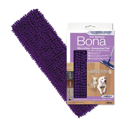 Produktbild von Bona Pet System Mikrofaser Sweeping Pad zur Beseitigung von Tierhaaren, Hautschuppen und Allergenen, elektrostatische Wirkung, waschbar