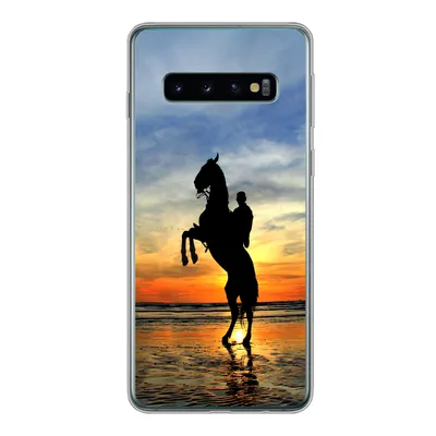 Produktbild von MuchoWow® Handyhülle Schutzhülle Hülle für Samsung Galaxy S10 Pferd - Himmel - Schatten Silikon Softcase Handy Hülle - Handytasche