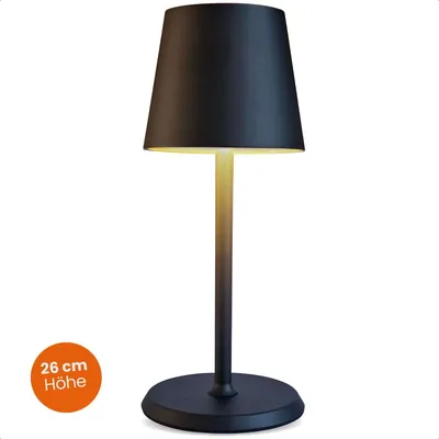 Produktbild von Goliving Tischlampe wiederaufladbar – Tischleuchte - Nachttischlampe - dimmbar – Touch-Lampe – Nachtlampe – 26 cm – Schwarz