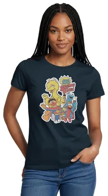 Produktbild von Spreadshirt Sesamstraße 123 Sesame Street Charaktere Frauen T-Shirt, XXL, Navy