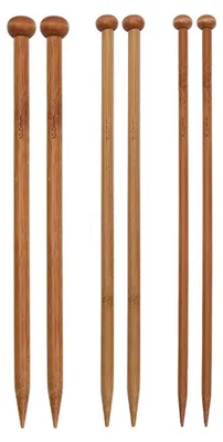 Produktbild von Stricknadeln, 6-teiliges Strickset für Anfänger, aus Holz und Bambus, mit Maschenstoppern für Socken, Handschuhe und Pullover.