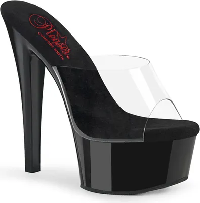 Produktbild von GLEAM-601 Damen Slipper von Pleaser, Transparent Schwarz , EU 40, US 10