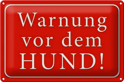 Produktbild von Blechschild Hinweis 30x20cm Warnung vor dem Hund