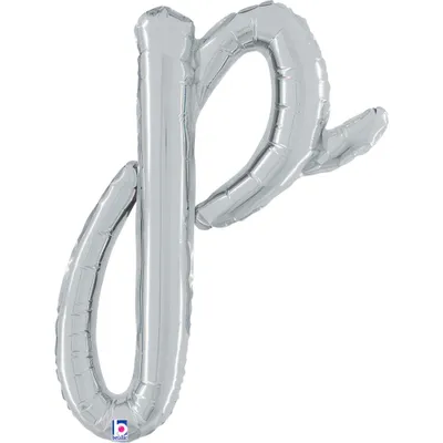 Produktbild von ABC14 Folienballon Buchstabe Skript Silber | P 61 cm