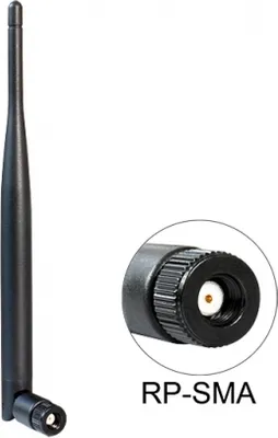 Produktbild von Delock WLAN - Antenne - 5 dBi (für 2,5 GHz), 5 dBi (für 5,825 GHz) - ungerichtet - Schwarz