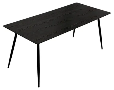 Produktbild von Ausziehbarer Esstisch Emilia 120-150-180 x 80 cm für 4-10 Personen mit Metallgestell in Holzoptik, Farbe: Schwarz