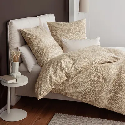 Produktbild von Janine Feinbiber Bettwäsche Davos 65195 beige braun 140x200 cm + 70x90 cm