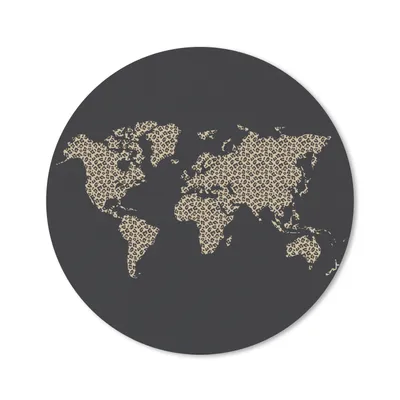 Produktbild von MuchoWow® Mauspad Mousepad Karte - Design - Pantherdruck 30x30 cm - Mousepads - Maus Mat - Pad - Mausunterlage - Tischunterlage - Schreibtischmatten