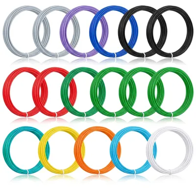 Zdjęcie produktu dla Włóknina Bearware PCL do drukarki 3D, 17 rolek po 2 metry, w 11 kolorach, o średnicy 1,75 mm, zestaw do uzupełniania materiału do drukarek 3D o niskiej temperaturze, odpowiedni dla dzieci, w różnych kolorach