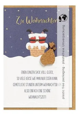 Produktbild von Weihnachtskarte Moments Collection, Kork-Beutelmotiv, Doppelkarte