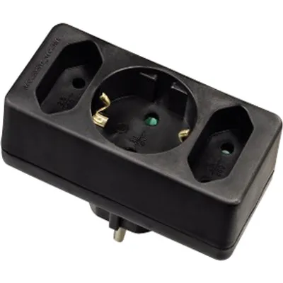 Produktbild von Hama 00047689, 3 AC-Ausgänge, 3500 W, Schwarz, 230 mm, 90 mm, 80 mm
