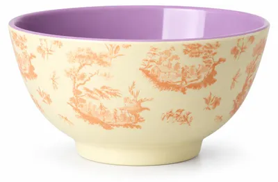 Produktbild von Melamin Schüssel 500ml Ø15cm Creme Vanille Bowl mit Muster Frühstück