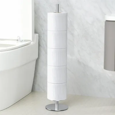 Image de Distributeur de papier toilette autonome en acier inoxydable - argenté