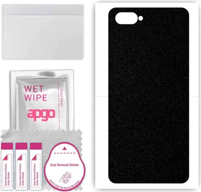 Produktbild von apgo Rückseite Schutzfolie, Skin, kompatibel mit Realme C2, Hinten Displayschutzfolie aus Vinylfolie, kratzfest, einfache Montage - Mattschwarz