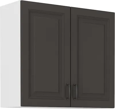 Obrázek produktu pro Horní kuchyňská skříňka SOPHIA - šířka 80 cm, tmavě šedá / bílá
