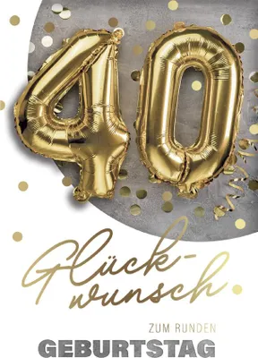 Produktbild von SUSY CARD Geburtstagskarte "Folienballons" - 40. Geburtstag