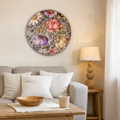 Produktbild von Wandbild Spiegel, floral, rund Mirror formano