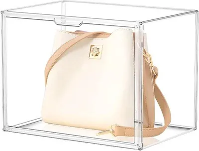 Produktbild von Transparante stapelbare kunststof dozen met magneetsluiting 36x27x22 cm - Stoffen opslag vitrine showbox - Für Figurinen Bücher Kosmetik Schuhe.