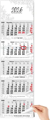 Produktbild von 5 Monatskalender 2026 Wandkalender mit Schieber und verstärkter Aufhängung – Übersichtlicher Kalender 2026 Wandkalender, Motivierende Sprüche, 33 x 115 cm