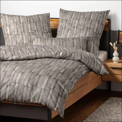 Produktbild von Bettwäsche Milano in 155x220+80x80 cm 45121-07 braun mocha