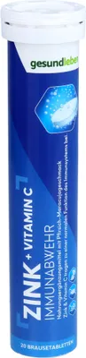 Produktbild von Gesund Leben Zink + Vitamin C Brausetabletten für die Immunabwehr, 20 St. Brausetabletten