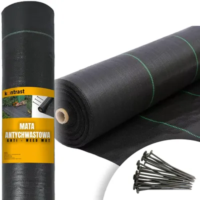 Zdjęcie produktu dla Mocna mata antychwastowa agrowłóknina ogrodowa 1,1X50M + 50 kotew 70G