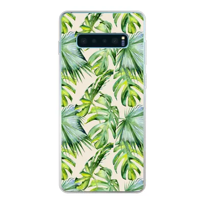 Produktbild von MuchoWow® Handyhülle Schutzhülle Hülle für Samsung Galaxy S10 Plus Blätter - Muster - Monstera Silikon Softcase Handy Hülle - Schutzhülle