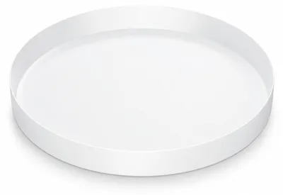 Zdjęcie produktu dla Taca dekoracyjna 25 cm, biała, metal, 3 antypoślizgowe nóżki, do dekoracji wnętrz