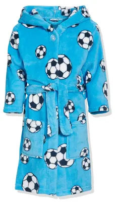 Produktbild von bademantel SoccerJunior Fleece blau Größe 146/152
