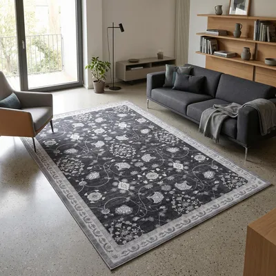 Produktbild von Carpetsale24 Waschbarer Teppich Vintage Kurzflor Teppich Wohnzimmer Esszimmer Orientalisches Design Pflegeleicht Grösse: 160x230 cm