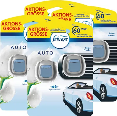 Produktbild von Febreze Auto Lufterfrischer Reine Frische 2x2ml - Raumduft (4er Pack)